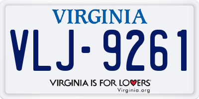 VA license plate VLJ9261