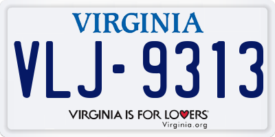 VA license plate VLJ9313