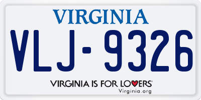 VA license plate VLJ9326