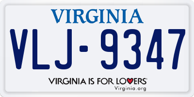 VA license plate VLJ9347