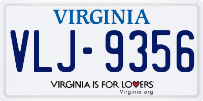 VA license plate VLJ9356