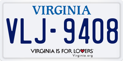 VA license plate VLJ9408