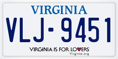 VA license plate VLJ9451