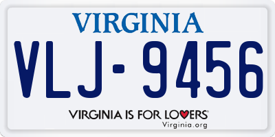 VA license plate VLJ9456