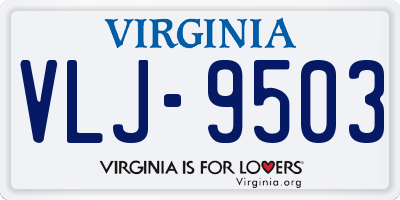 VA license plate VLJ9503