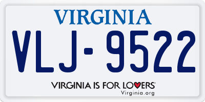 VA license plate VLJ9522