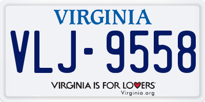 VA license plate VLJ9558