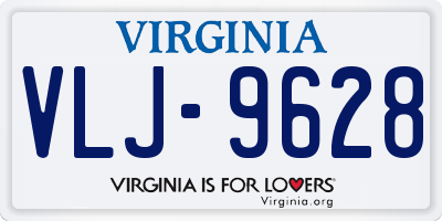 VA license plate VLJ9628