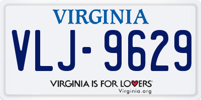 VA license plate VLJ9629