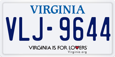 VA license plate VLJ9644