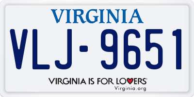 VA license plate VLJ9651