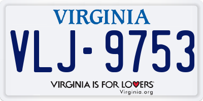 VA license plate VLJ9753