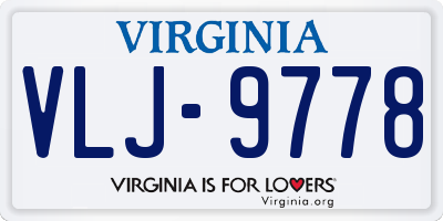 VA license plate VLJ9778