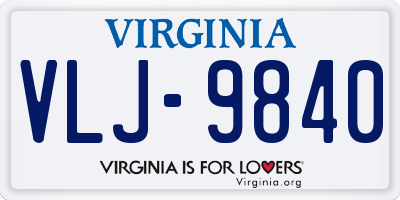 VA license plate VLJ9840