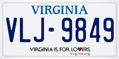 VA license plate VLJ9849