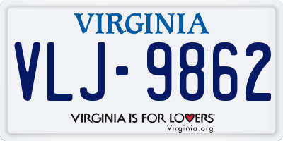 VA license plate VLJ9862