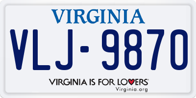 VA license plate VLJ9870