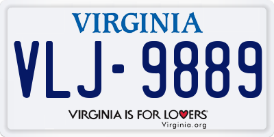 VA license plate VLJ9889