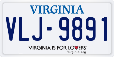 VA license plate VLJ9891