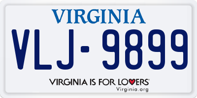 VA license plate VLJ9899