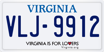 VA license plate VLJ9912