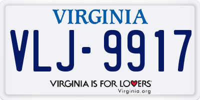 VA license plate VLJ9917