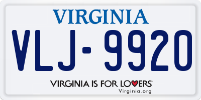 VA license plate VLJ9920