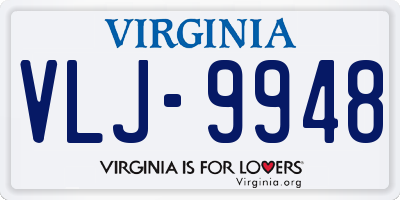 VA license plate VLJ9948