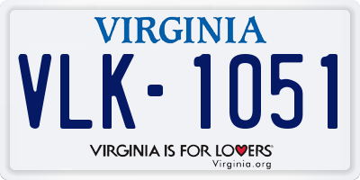 VA license plate VLK1051