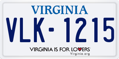 VA license plate VLK1215