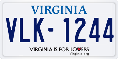 VA license plate VLK1244