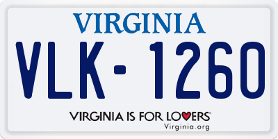 VA license plate VLK1260