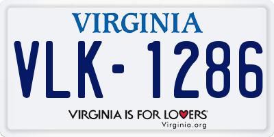 VA license plate VLK1286