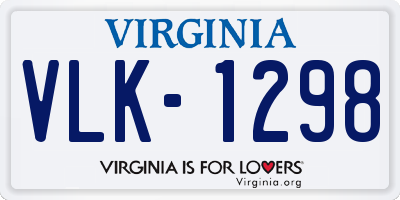 VA license plate VLK1298