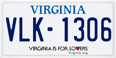 VA license plate VLK1306