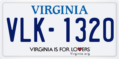 VA license plate VLK1320