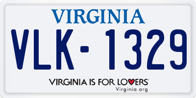 VA license plate VLK1329