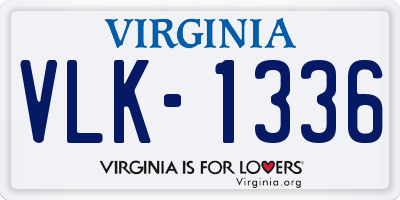 VA license plate VLK1336