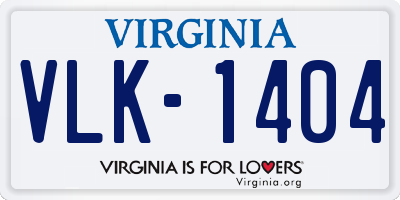 VA license plate VLK1404