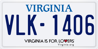 VA license plate VLK1406