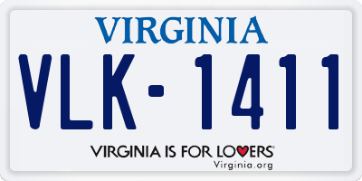 VA license plate VLK1411