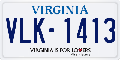 VA license plate VLK1413