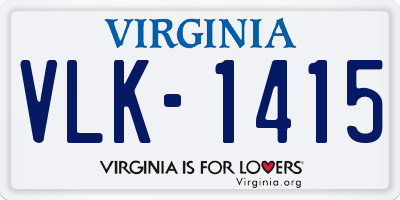 VA license plate VLK1415