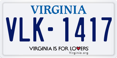 VA license plate VLK1417