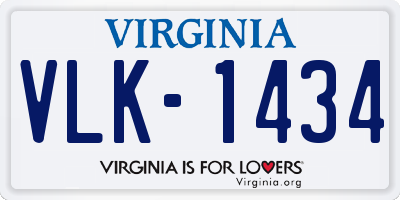 VA license plate VLK1434