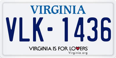 VA license plate VLK1436