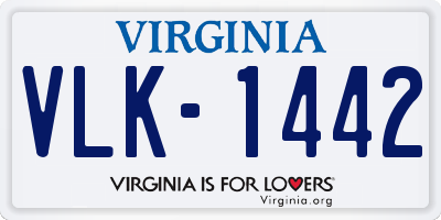 VA license plate VLK1442