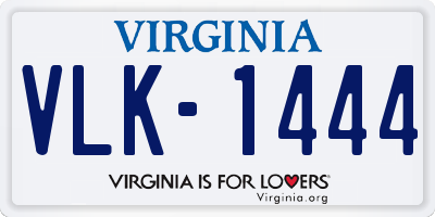 VA license plate VLK1444