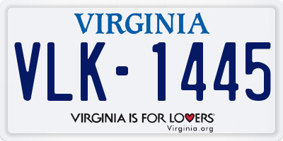 VA license plate VLK1445