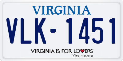 VA license plate VLK1451